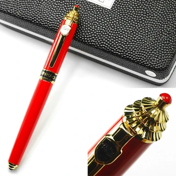 Jinhao Red & Golden Металлическая Шариковая ручка в стиле Древнего Китая, Профессиональная ручка для письма JRP013