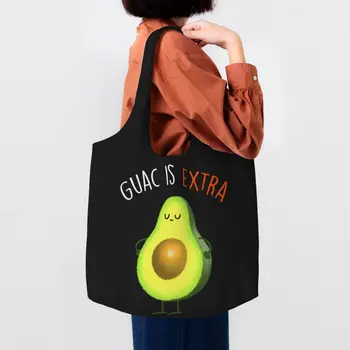 Kawaii Guac - дополнительная сумка для покупок, многоразовые фруктовые веганские холщовые сумки для покупок в продуктовых магазинах, сумки для фотографий