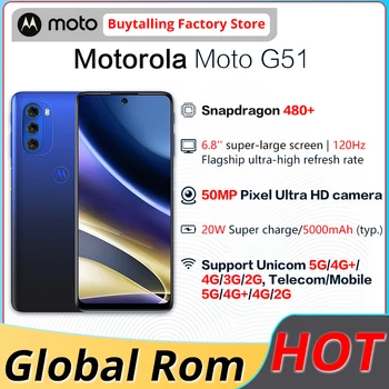 Lenovo Motorola MOTO G51 5G Global ROM 8 ГБ ОЗУ 128 ГБ ПЗУ Snapdragon 480 Plus Восьмиядерный 6,8 