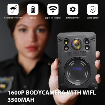 MTStar SONY IMX 335 Сенсор Super HD 1600P WIFI Носимый На Теле Полицейский ИК Ночного Видения H.265/H.264 Mini Camrea Батарея 3500 мАч