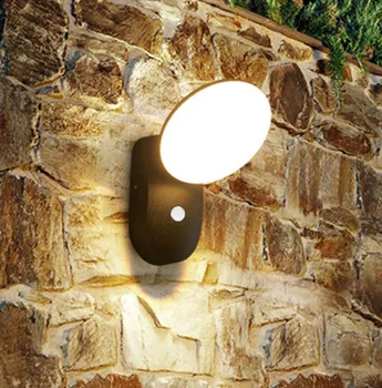 Moden Водонепроницаемый Наружный настенный светильник с датчиком движения PIR, настенный светильник мощностью 12 Вт, Садовое крыльцо, Балконная ступенька, настенный светильник у входной двери