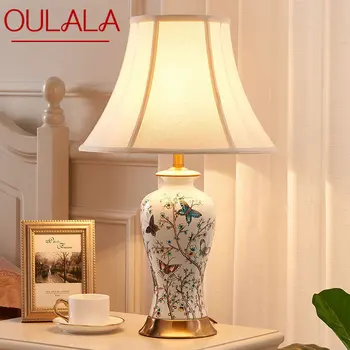 OULALA Современные керамические настольные лампы LED Простая креативная роскошная прикроватная настольная лампа для дома, гостиной, кабинета, спальни