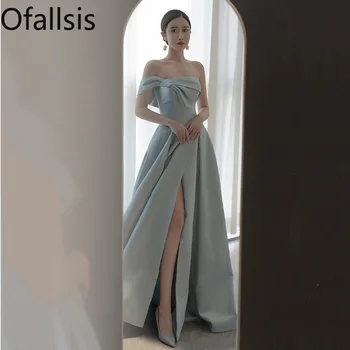 Ofallsis Французское атласное вечернее платье Grandeur Гламурная королева принцесса Знаменитости 2023 Элегантные облегающие длинные вечерние платья