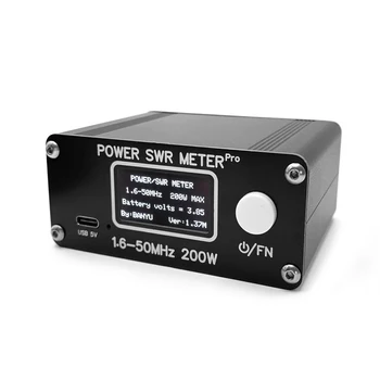 Power SWR Meter PRO 0,5 Вт-200 Вт с частотой 1,6-50 МГц OLED-дисплей USB Type-C Перезаряжаемый Тестер Стоячих Волн Измеритель стоячей волны