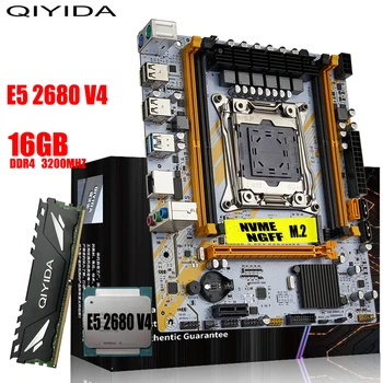 QIYIDA X99 Материнская плата LGA 2011-3 Комплект Xeon E5 2680 V4 CPU Процессор 1 * 16 ГБ DDR4 REG ECC RAM Имя памяти M.2 M-ATX USB3.0