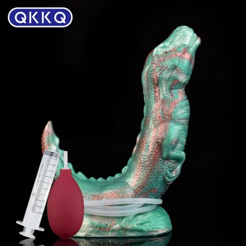 QKKQ Инъекционный фаллоимитатор Fantasy Dragon, силиконовый пенис, мужчина и женщина, гей-пробка, Анальная мастурбация, быстрый оргазм, товары для взрослых, игрушки 18+