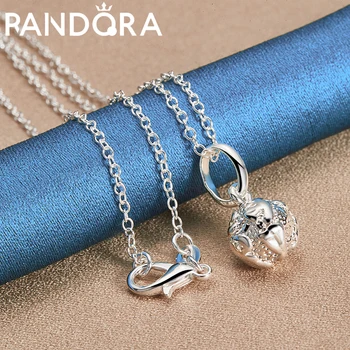 RAIVDQRA, серебро 925 пробы, Цепочка длиной 16-30 дюймов, ожерелье для женщин, мужская цепочка с круглым шаром, ожерелье на шею, модные ювелирные изделия, Шарм, подарок