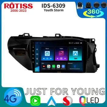 Rotiss QLED 1280*800 Android Автомобильный Мультимедийный Для Toyota Hilux Pick Up AN120 2015-2023 Авторадио CarPlay Стерео 4G WIFI GPS Экран