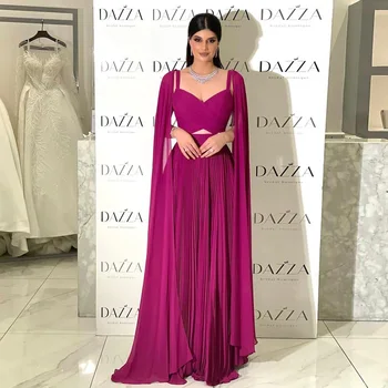STEVDITG Саудовская Аравия Дубай Вечерние платья для вечеринок Модные драпированные платья с V-образным вырезом и рукавами-накидками Шифоновое платье для выпускного вечера
