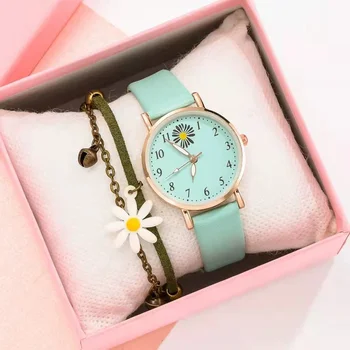 Sdotter Модные повседневные высококачественные женские Часы Lucky Daisy Flower с кварцевым ремешком, Студенческие женские часы с полным бриллиантом, декоративные часы, винтаж