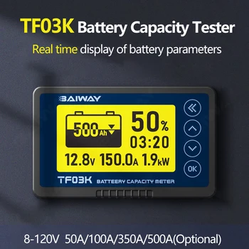 TF03K Кулоновский счетчик, измеритель емкости аккумулятора 8-120 В, Индикатор напряжения, тока, Литий для свинцово-кислотного аккумулятора, детектор