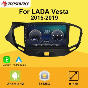 TOPSOURCE 2 Din Android Автомобильный Радиоприемник Стерео Мультимедийный Видеоплеер CarPlay Android Auto Для LADA Vesta Cross Sport 2015-2019 GPS
