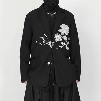Yamamoto NDNBF 2023 Новый мужской ретро китайский повседневный и красивый с вышивкой маленький костюм свободного покроя, мужская куртка
