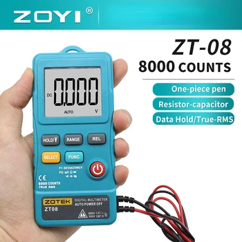 ZOYI ZT08 Цифровой Мультиметр True-RMS Тестер Метр 8000 Отсчетов AC/DC Вольтметр Ом Напряжение Транзисторные Тестеры Auto Multimetro