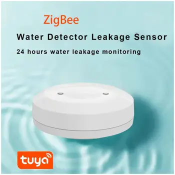 ZigBee TUYA Wifi Детектор воды Датчик утечки Звуковой сигнал течеискателя Приложение Tuyasmart Smart Life Оповещение о наводнении Защита от переполнения