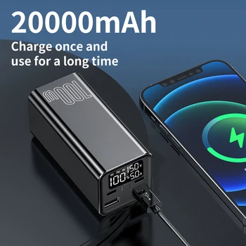 elvancy PD 100 Вт Power Bank 20000 мАч Портативное внешнее зарядное устройство Быстрая зарядка Powerbank для iPhone Samsung Huawei Macbook