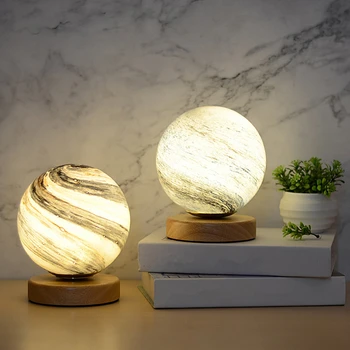 moonlux Креативная светодиодная настольная лампа Moon, романтический USB перезаряжаемый круглый ночник для спальни
