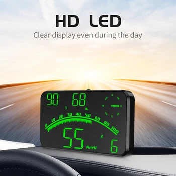 Автоматический головной дисплей HUD GPS Beidou Автомобильный спидометр Hud, компас, Проектор высоты автомобиля, сигнализация превышения скорости