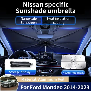Автомобильный Зонт от солнца, Авто Зонтик, Летнее Солнце, Аксессуары для защиты лобового стекла в салоне Ford Mondeo Fusion MK4 V 2014 ~ 2023
