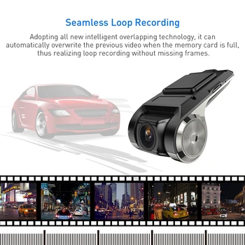 Автомобильный видеорегистратор Dash Cam Full HD 1080P Dash Cam для DVD-плеера Android, навигационного блока ADAS LDWS, автоматической записи аудио, голоса и видео