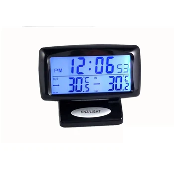 Автомобильный термометр с часами, инструмент для измерения температуры, автомобильные комплекты, электронные часы, цифровой дисплей, часы-термометры, автомобили