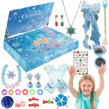 Адвент-календарь, набор для изготовления рождественских браслетов для девочек, 24-дневные украшения своими руками, шарм для детей, набор браслетов из бисера, весело и креативно
