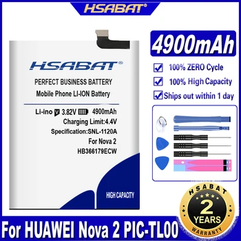 Аккумулятор HSABAT HB366179ECW 4900 мАч Для HUAWEI Nova 2 PIC-TL00 PIC-L29 CAZ-TL00 PIC-LX9 PIC-L09 CAZ-AL10 Nova2 PIC-AL00