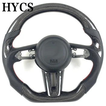 Аксессуары для интерьера гоночного автомобиля JDM Рулевое колесо из углеродного волокна из саржи 3K для Mazda3 Axela