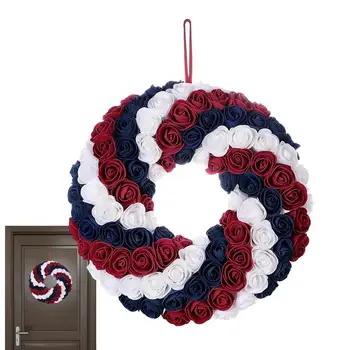 Американский патриотический венок, специальное украшение ко Дню независимости, Подвесная гирлянда Для украшения дверей в День памяти 4 июля