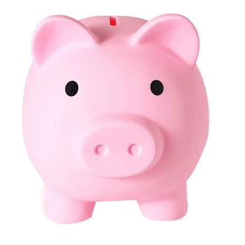 Банк, небьющийся пластиковый банк для денег, Банк монет для девочек и практичные подарки на день рождения (розовый)