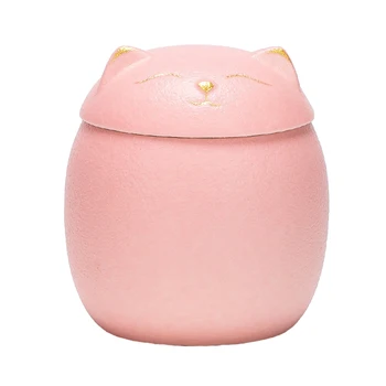 Банка для хранения в форме кошки, милые портативные влагостойкие керамические банки для чая в форме кошки большой емкости