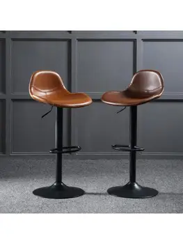 Барный стул Nordic Lift с вращающейся современной простой спинкой Барный стул Легкий Роскошный бытовой барный стул Железный высокий стул