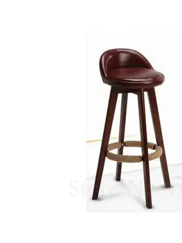 Барный стул из массива дерева, современный минималистичный высокий барный стул, домашний барный стул, стул для кассового аппарата на стойке регистрации, барный стул