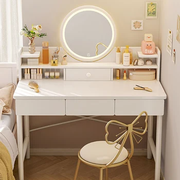 Белое Зеркало, шкаф для макияжа, Светильники для хранения, Современный туалетный столик для макияжа, Минималистичная мебель в скандинавском стиле Tavoli Da Trucco LJ50DT