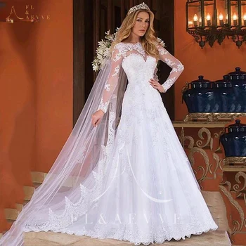 Белые кружевные свадебные платья с длинным рукавом Элегантные и красивые женские платья для особых мероприятий Sweetheart 2024 Свадебное платье невесты