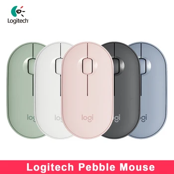 Беспроводная Bluetooth-мышь Logitech Pebble M350, оригинальная, мини и тонкая, 1000 точек на дюйм, 100 г, Высокоточное оптическое отслеживание, объединяющее красочные