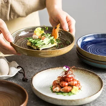 Блюда в стиле ретро FANCITY, японский ресторан, керамическая посуда, высококачественные креативные десерты, блюда западной кухни, тарелка для стейка