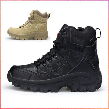 Большие размеры 47 46, мужские тактические ботинки, сохраняющие тепло, нескользящие армейские ботинки, мужская обувь, рабочая защитная обувь, мотоциклетные ботинки