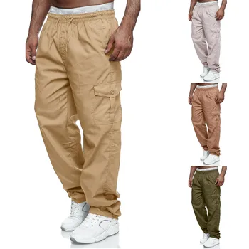 Брюки-карго, мужские повседневные брюки для бега, хлопчатобумажная мужская уличная одежда в стиле милитари, мужские рабочие тактические спортивные брюки