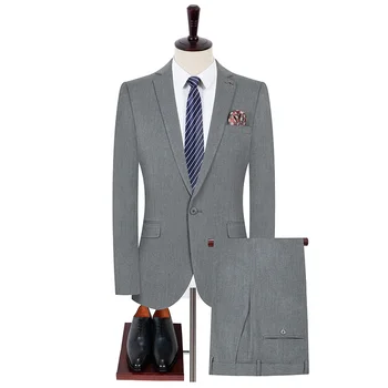 Бутик (блейзер + брюки) Мужская мода, деловой британский стиль, джентльменский, простой, весенний, раздельный, профессиональный, из 2 предметов