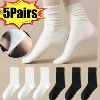 Весенне-летние женские носки без косточек японской моды Soild Color Свободные носки средней длины, повседневные Уютные дышащие тонкие носки