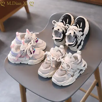 Весенне-осенняя детская спортивная обувь для мальчиков, Дышащие кроссовки, кроссовки на мягкой подошве для девочек, повседневная обувь для малышей 1-6 лет