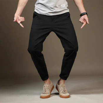 Весенне-осенняя мужская корейская версия однотонных брюк Harun small foot, свободные повседневные брюки большого размера, длинные