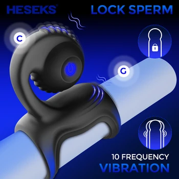 Вибрирующее кольцо для члена HESEKS, задерживающее эякуляцию, кольца для пары, мощные 10 колец-вибраторов для мужчин, секс-игрушки для пар