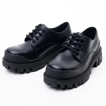 Винтажные мужские туфли-дерби на шнуровке, Модная повседневная обувь на платформе, мужская Уличная одежда, Деловые Оксфорды из спилка