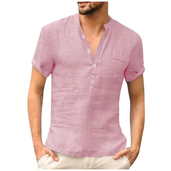 Винтажные этнические рубашки для мужчин 2023 Летняя Повседневная Гавайская рубашка Дизайнерские Повседневные хлопчатобумажные льняные рубашки с коротким рукавом Свободные блузки