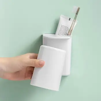 Водонепроницаемая чашка для зубной щетки, Водонепроницаемый Органайзер для хранения в ванной, настенный подстаканник для зубной щетки для дома, стильная ванная комната