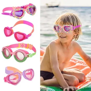 Водонепроницаемые детские очки для плавания в форме мультяшного сердца, защищающие от запотевания, очки для тренировок по плаванию для детей, подарки для детей