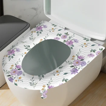 Всесезонный универсальный коврик для сиденья унитаза EVA с подъемником крышки унитаза, цветочный принт, Липкая подушка для сиденья унитаза, Принадлежности для ванной комнаты