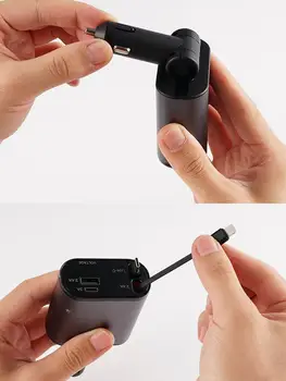 Выдвижной шнур автомобильного зарядного устройства 4 В 1, адаптер прикуривателя, кабель USB Type C для iPhone Huawei Samsung Fast